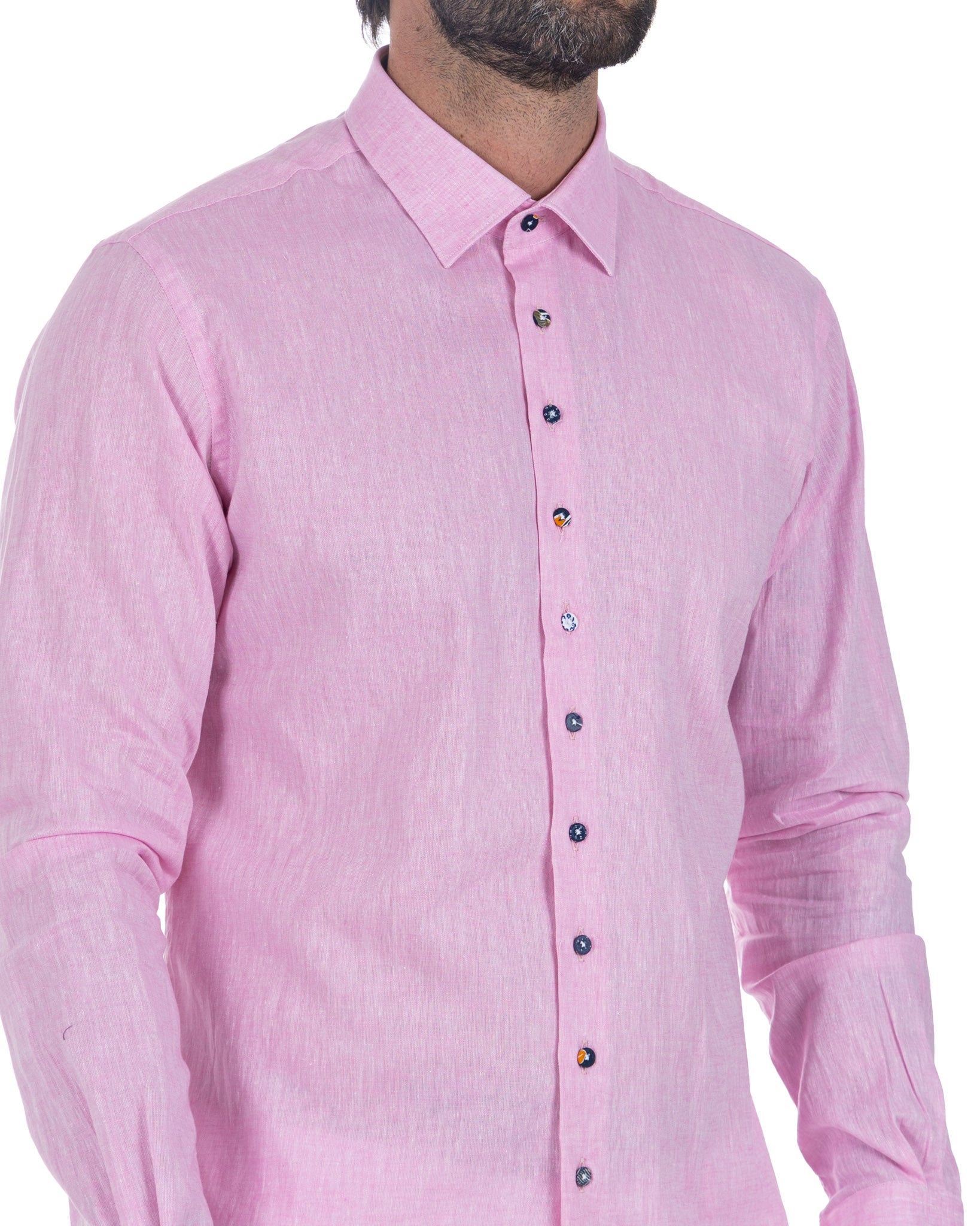 Praiano - pink linen French shirt