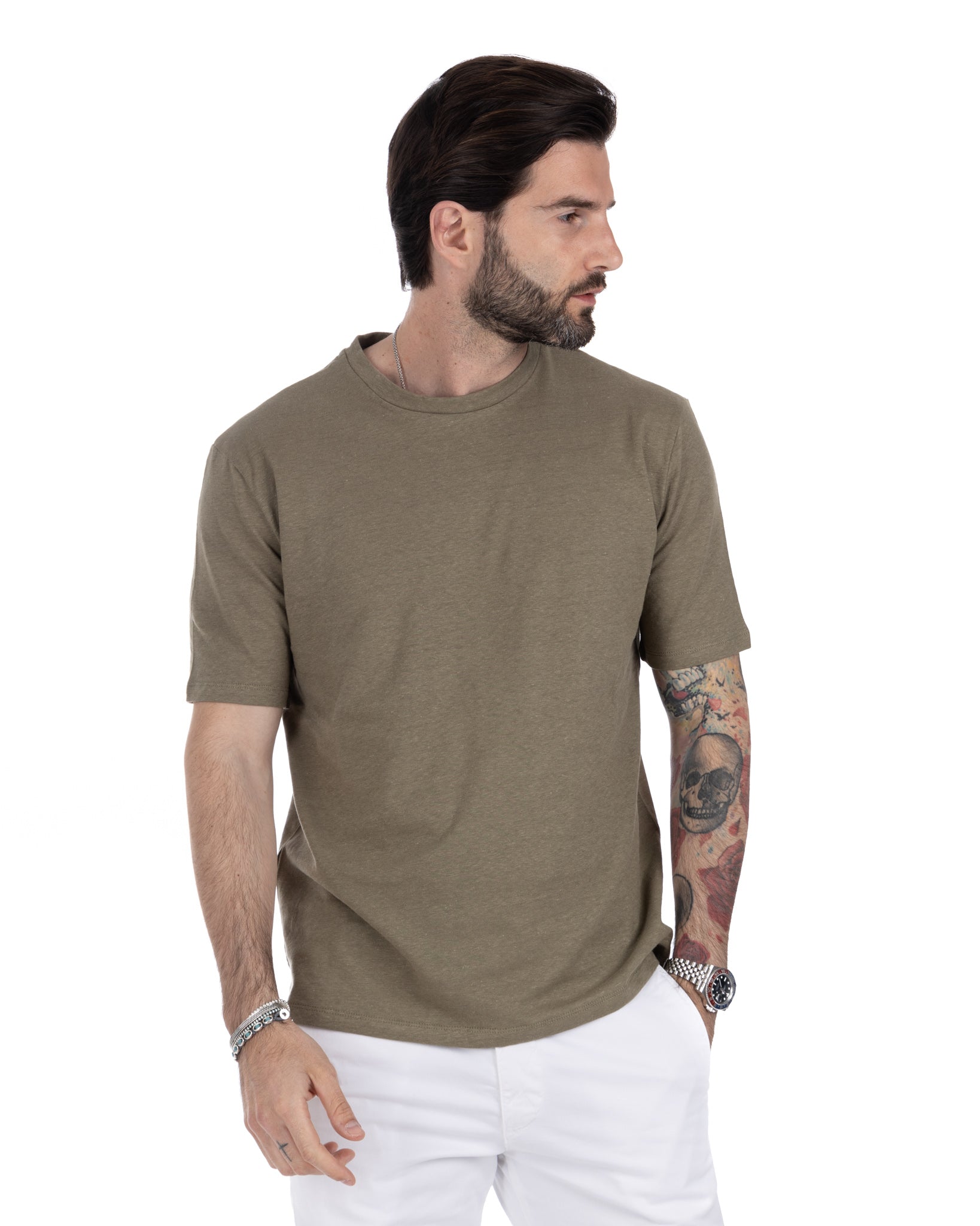 Favignana - t-shirt militaire en lin