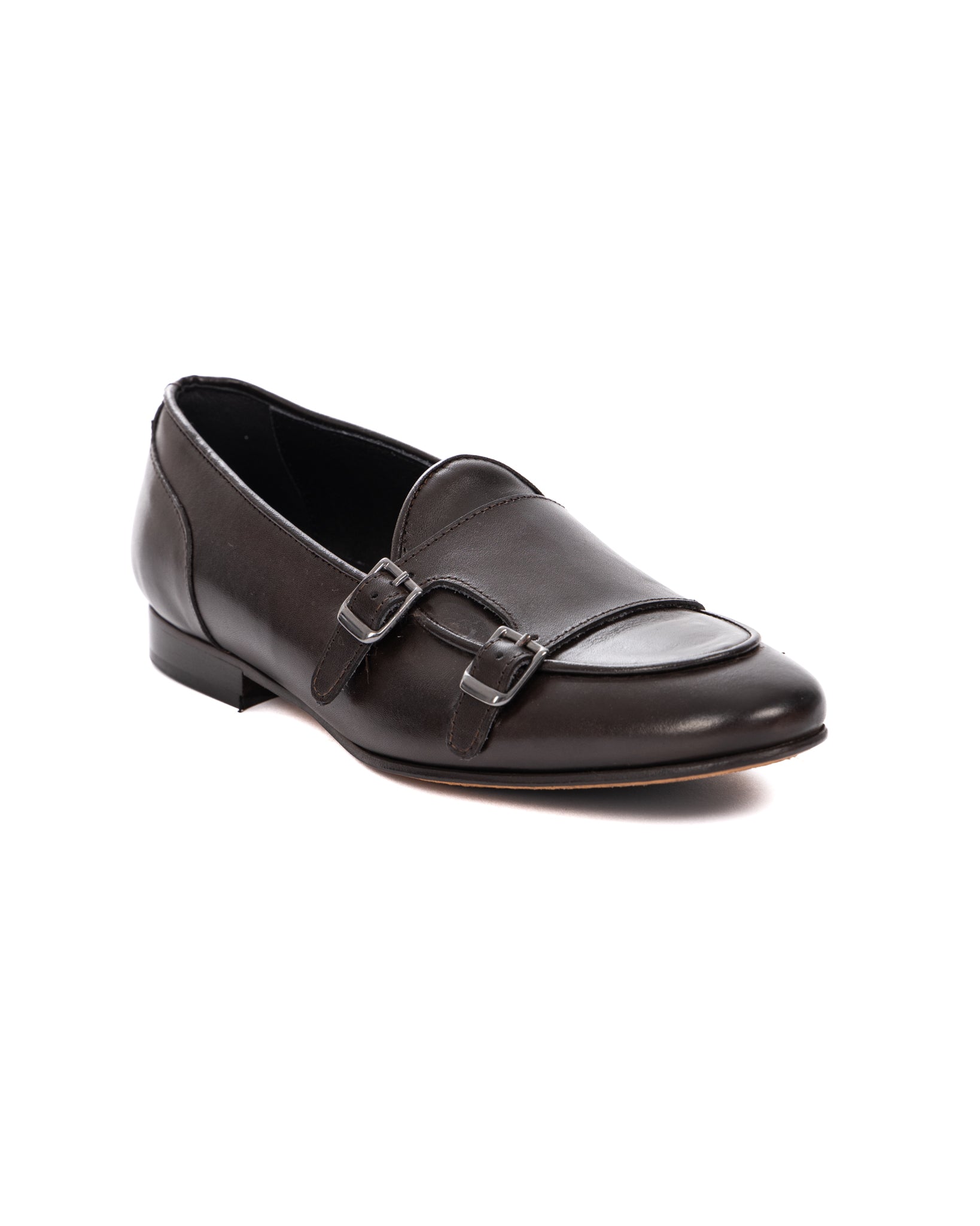 Gianni - dark brown moccasin with double buckle