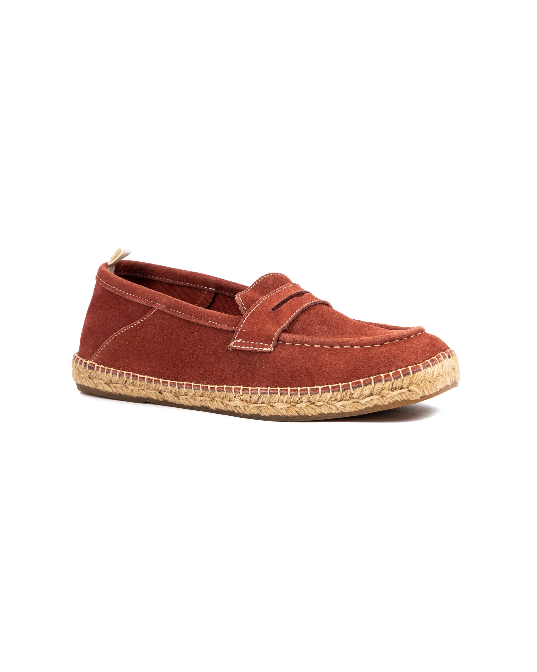 Roma - burgundy suede moccasin with rope sole