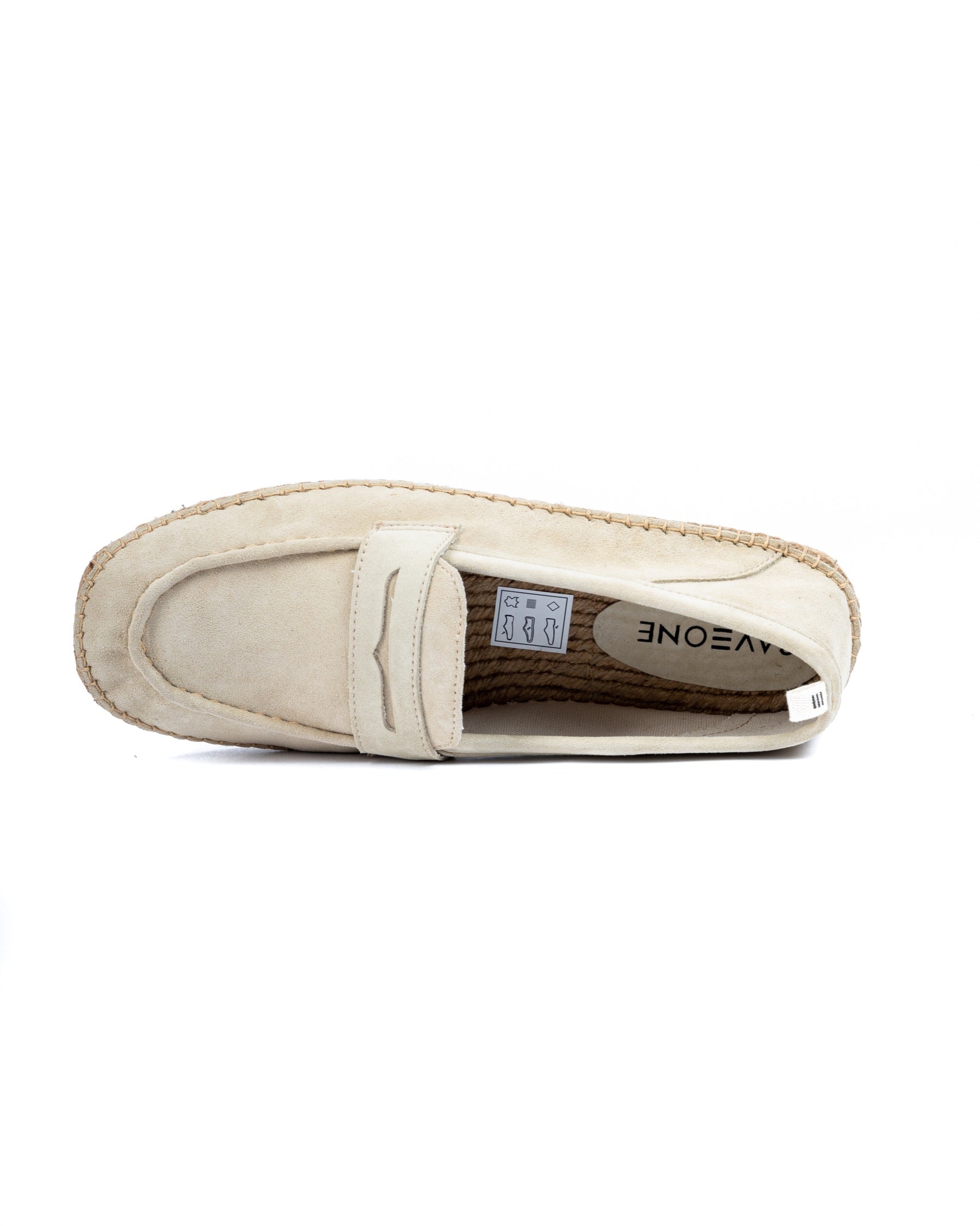Roma - sand suede moccasin with rope sole