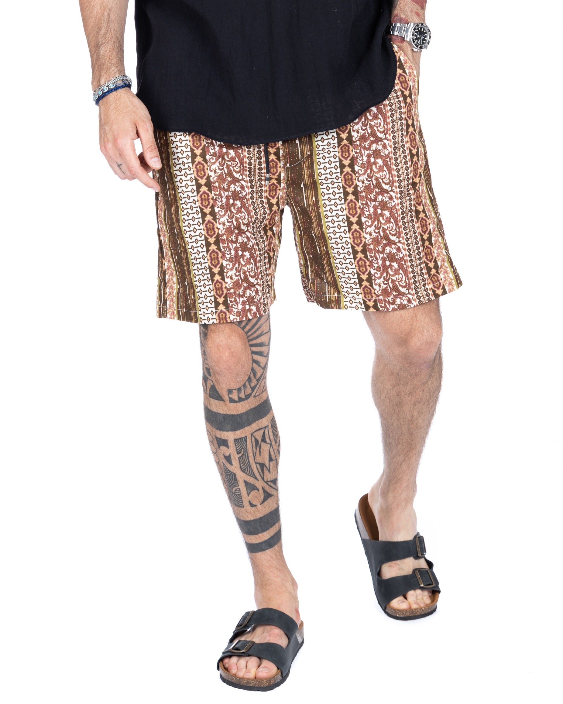 Cairo - Bermuda shorts with printed lace