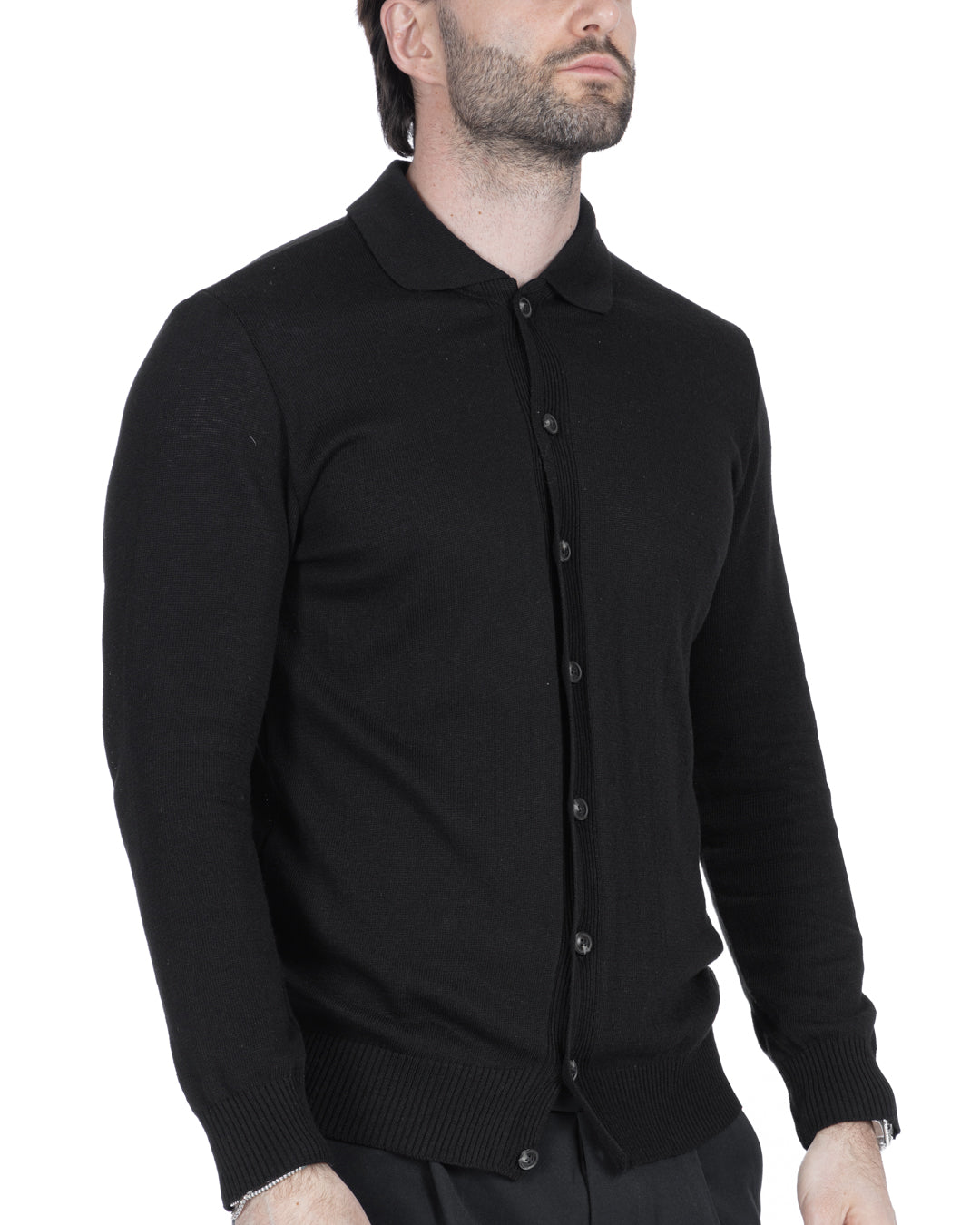 Marlon - black shirt cardigan