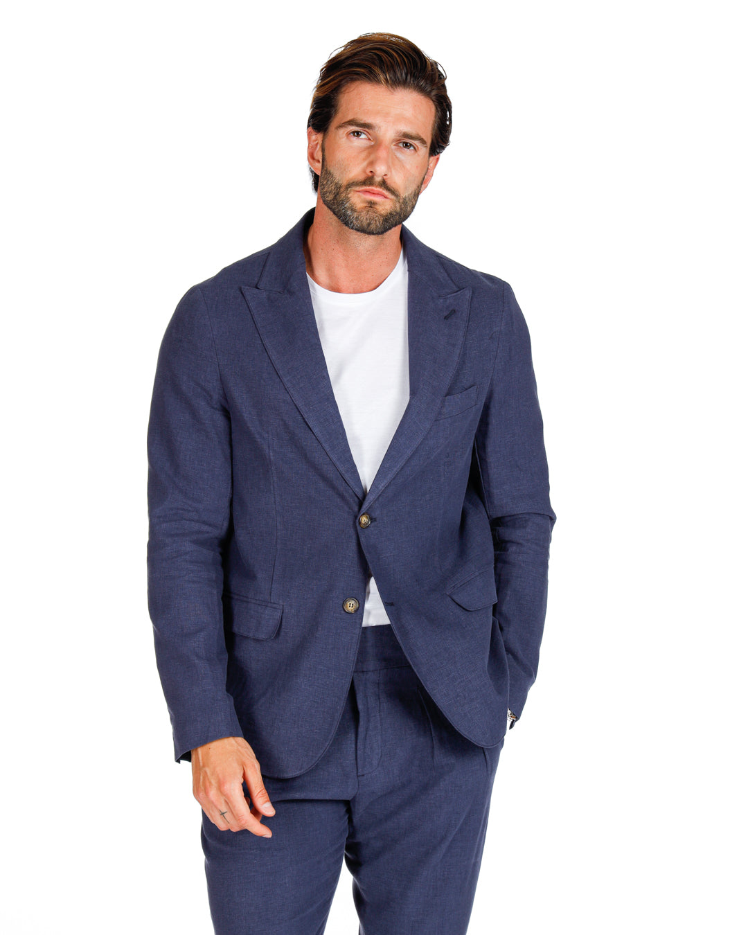 James - Blue linen jacket