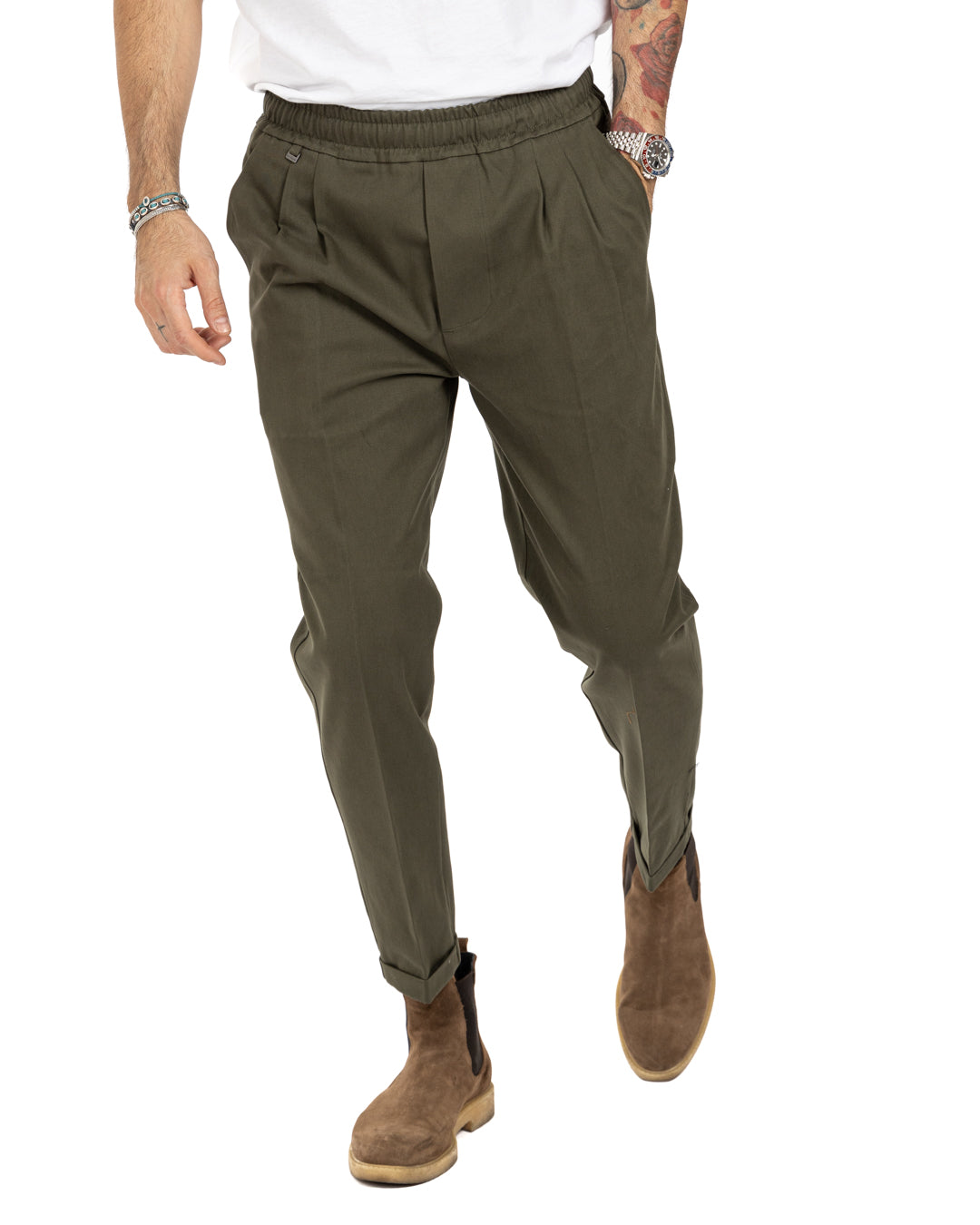 Larry - military cotton trousers