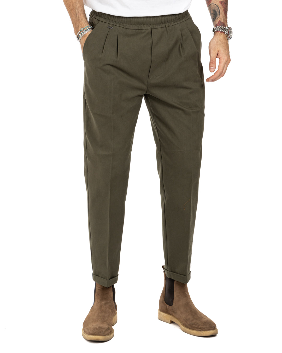 Larry - military cotton trousers