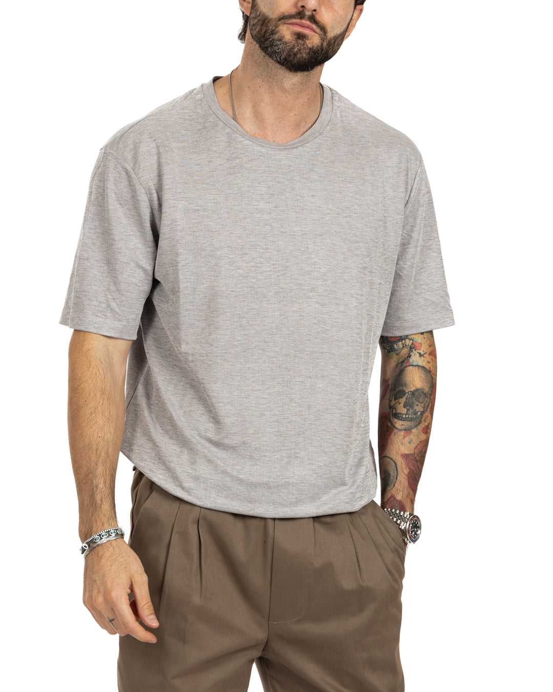 Tee - basic gray textured t-shirt