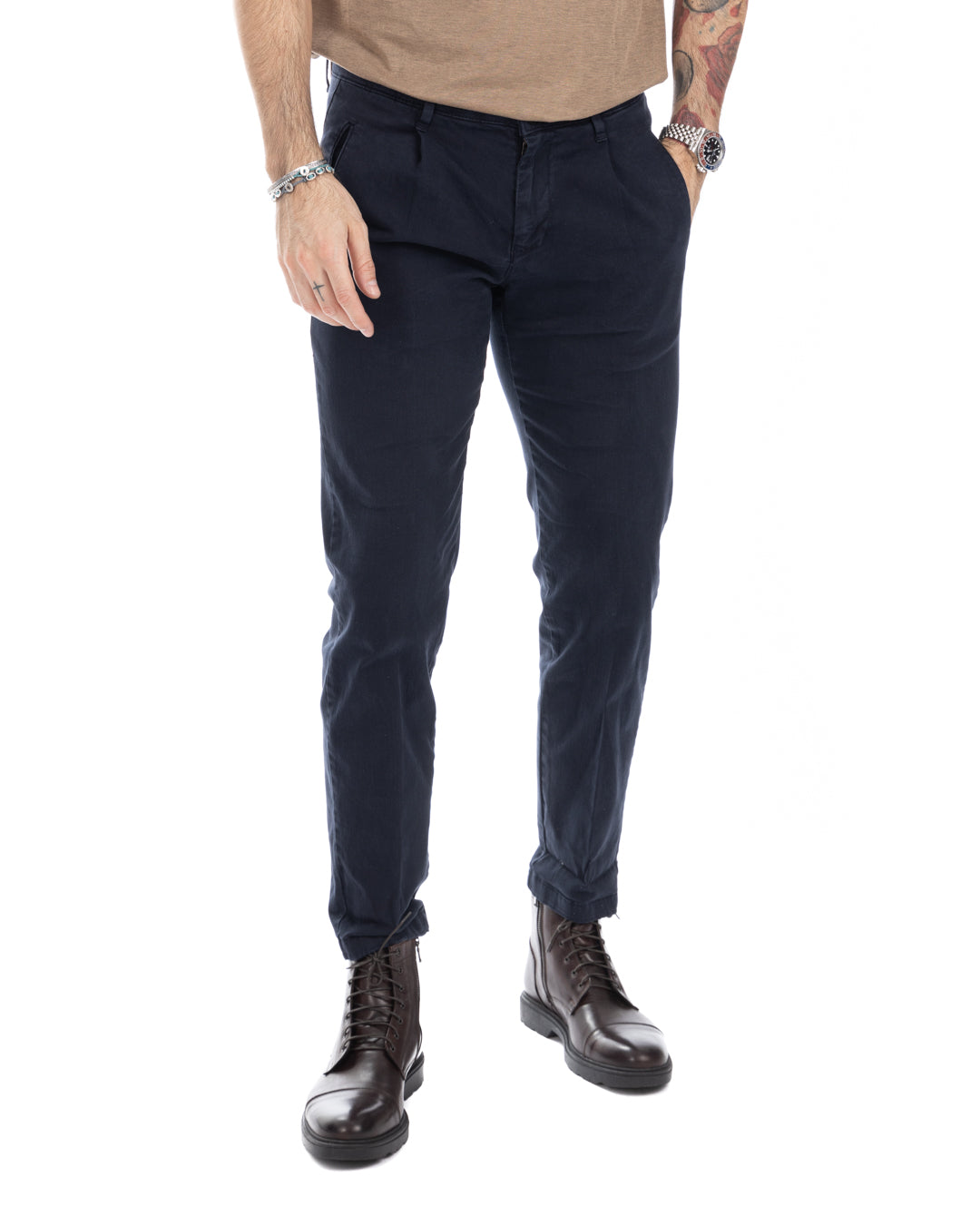Evans - trousers with blue pleats