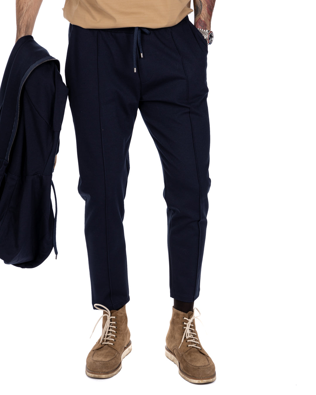 Explorer - blue milan stitch tracksuit trousers