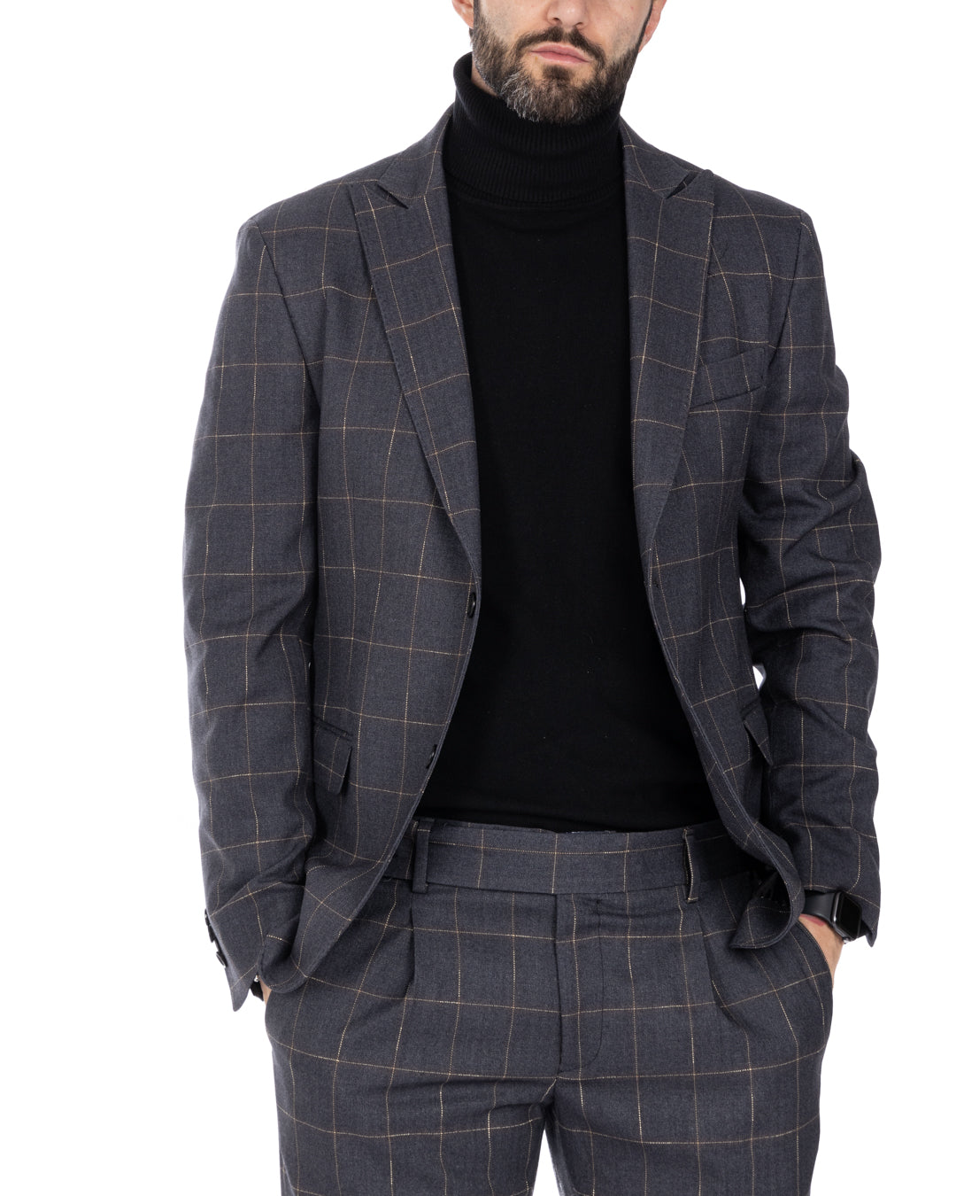 Italian - gray squared single-breasted jacket