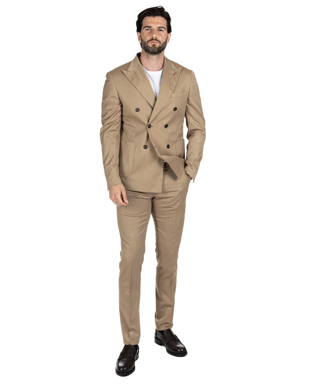 Marseille - tobacco solar double-breasted suit