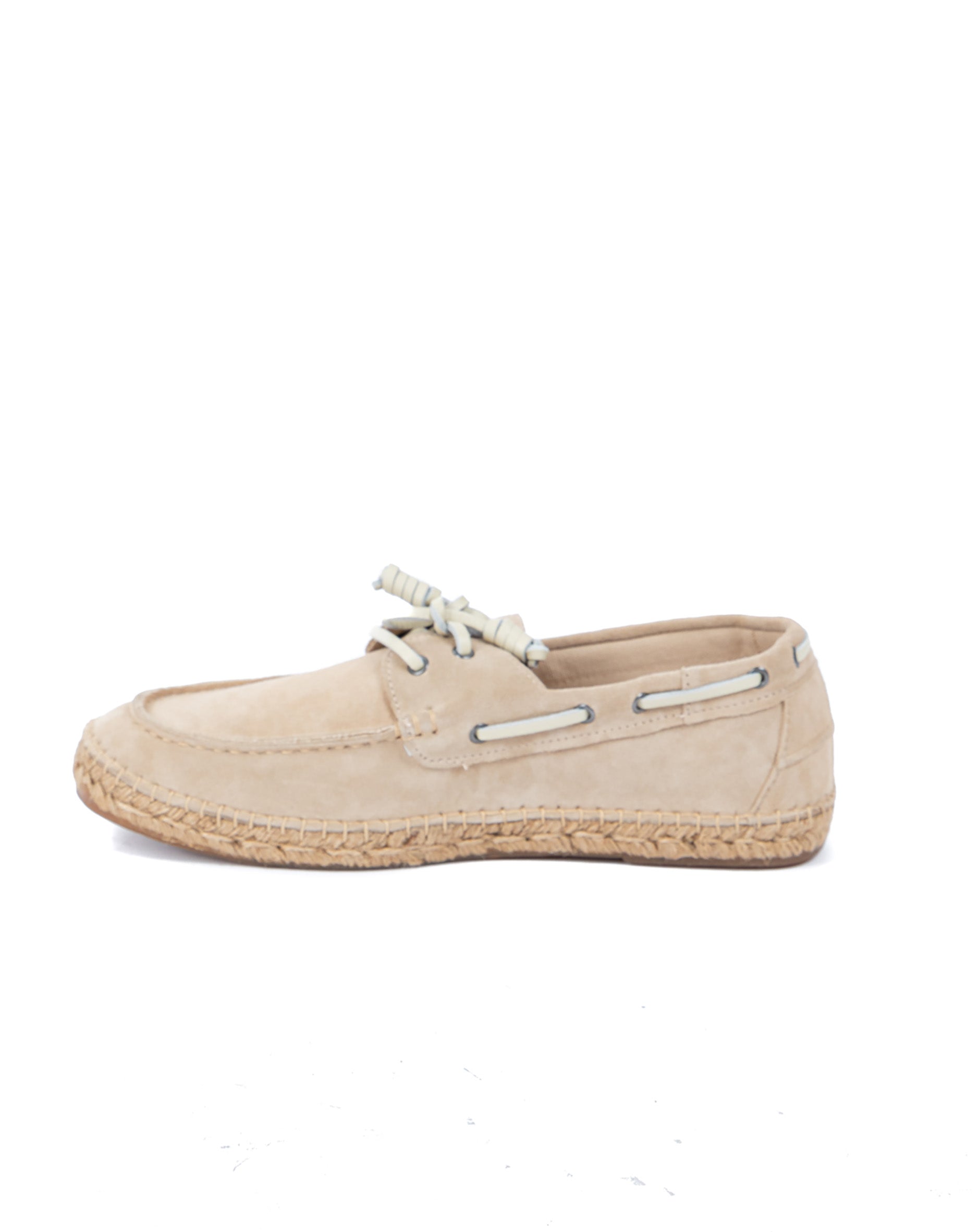 Pompeii - beige suede boat with rope bottom