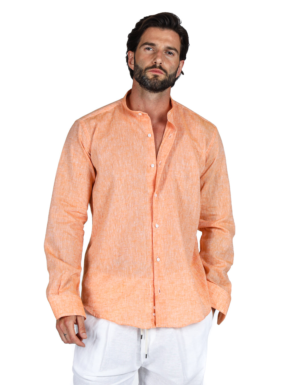Positano - Orange Korean linen shirt