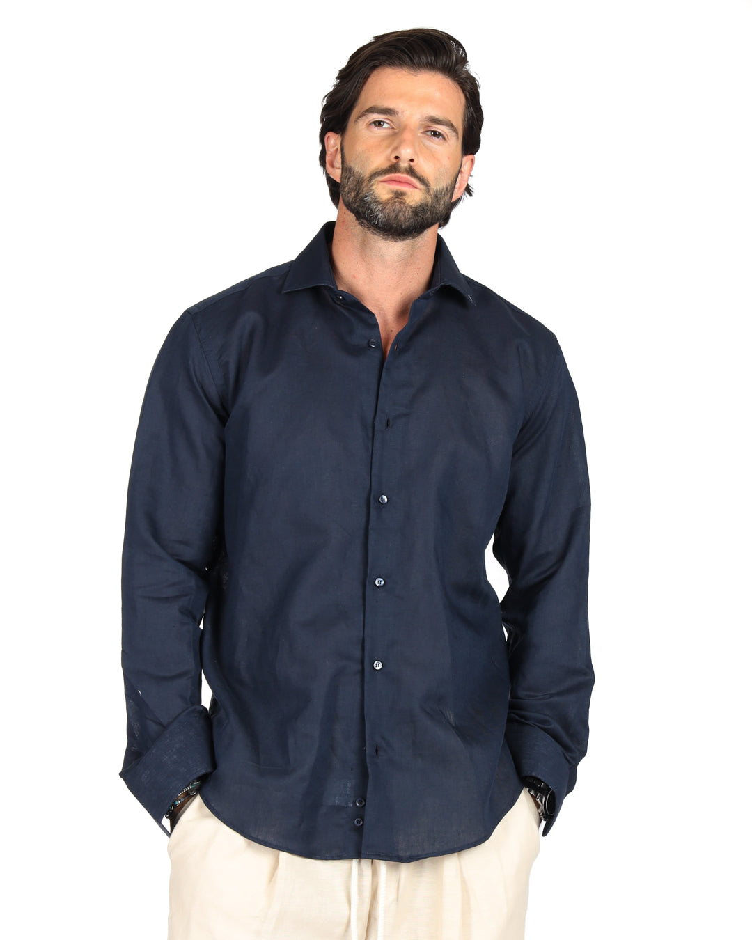 Praiano - Classic blue linen shirt
