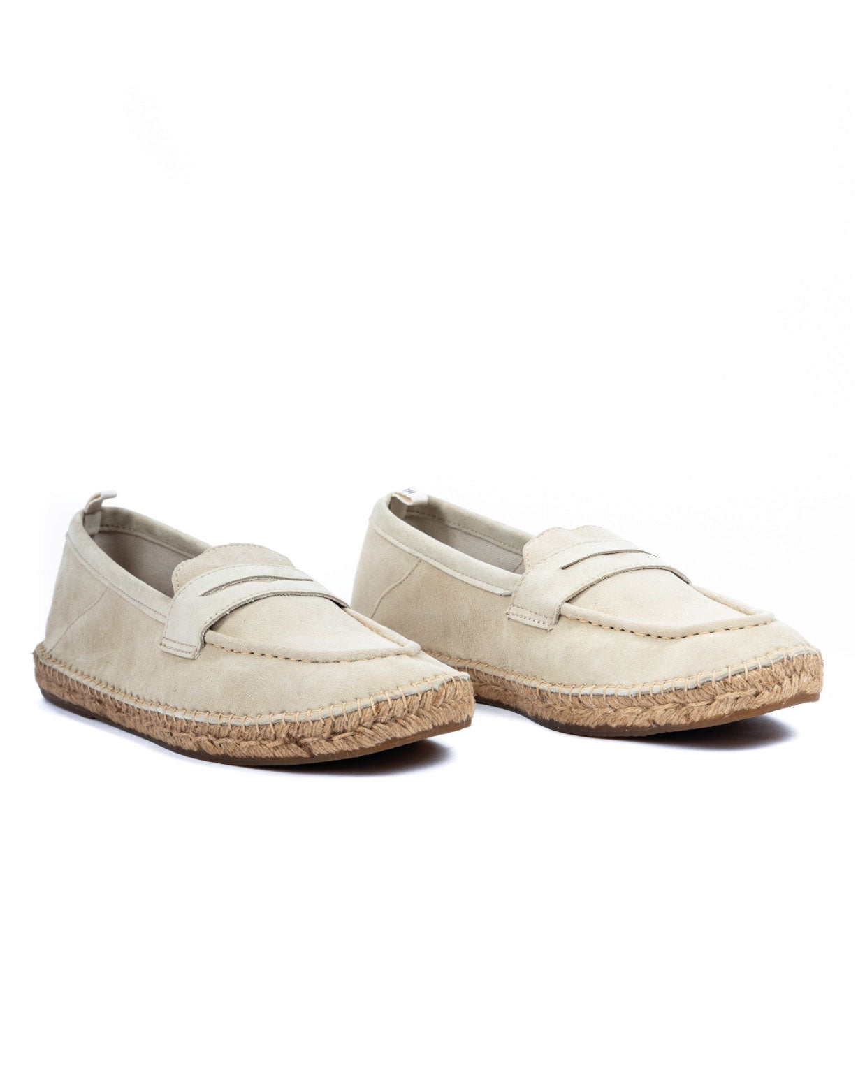 Roma - sand suede moccasin with rope sole