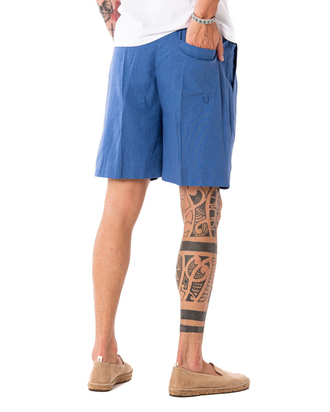 Larry - denim linen Bermuda shorts